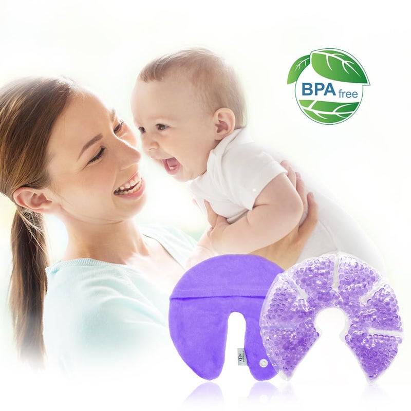 CONBELLA Hot Cold Gel Bead Breast Therapy Pack,Breast Ice Packs for Breastfeeding,Relief for Breastfeeding,Nursing Pain, Mastitis,Engorgement,Plugged Ducts, Boost Milk Let-Down & Production (#42 Purple) - Image 2